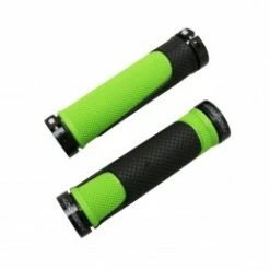 Marque Poignee Vtt Progrip 997 Double Densite Open End Avec Lock On Noir-Vert 130Mm (Livre Avec Embouts) (Paire)