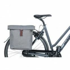 Marque Sacoche Arrière De Vélo Basil® City - Gris Clair -VTT Soldes sacoche arriere velo double basil city gris clair 2832l fixation velcros sur porte bagage 1 4